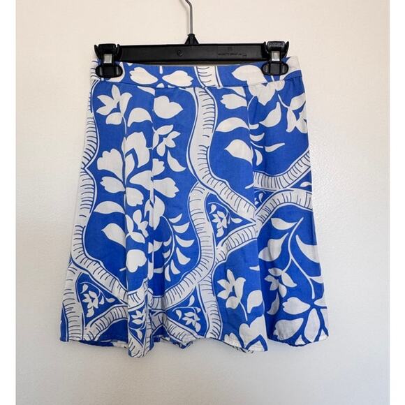 Marine Layer Bonnie Mini Skirt in Blue Tile Print Size 2 - Picture 4 of 6